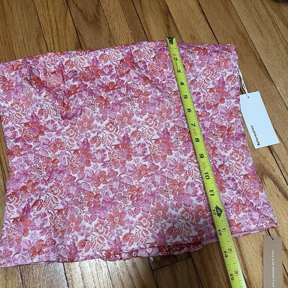 Reformation NWT Giorgia Strapless Top‎ in Pink Floral Blossom Size 10 - Picture 8 of 8